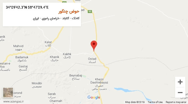 روستای حوض چنگور بر روی نقشه