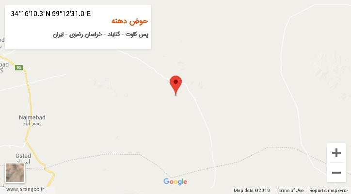 روستای حوض دهنه بر روی نقشه