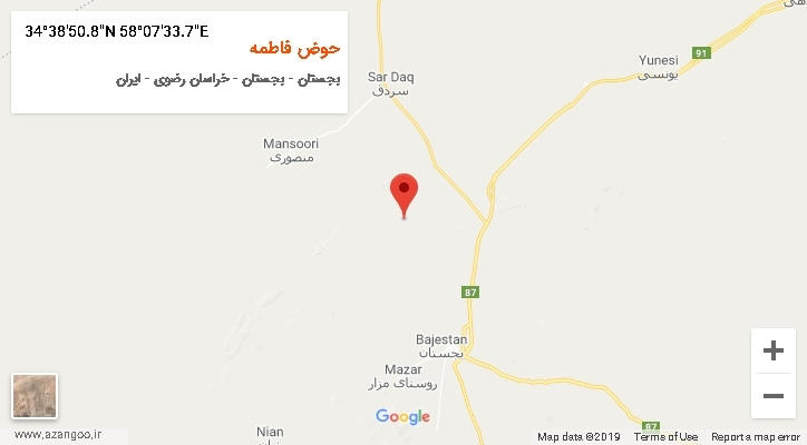 روستای حوض فاطمه بر روی نقشه