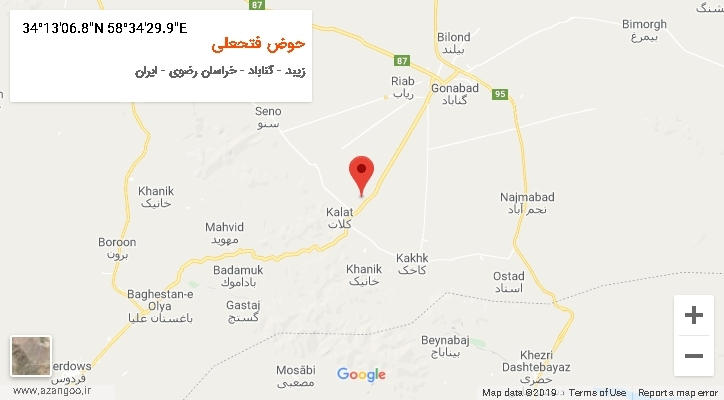 روستای حوض فتحعلی بر روی نقشه