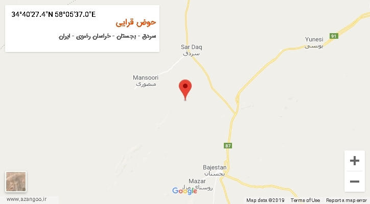 روستای حوض قرایی بر روی نقشه