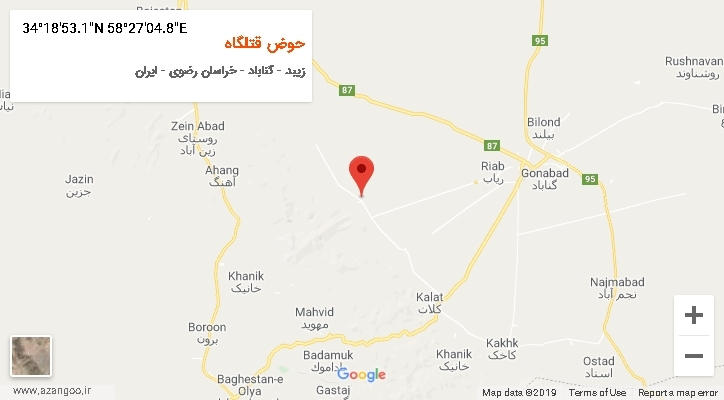 روستای حوض قتلگاه بر روی نقشه