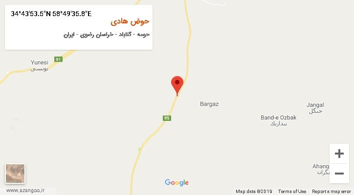 روستای حوض هادی بر روی نقشه