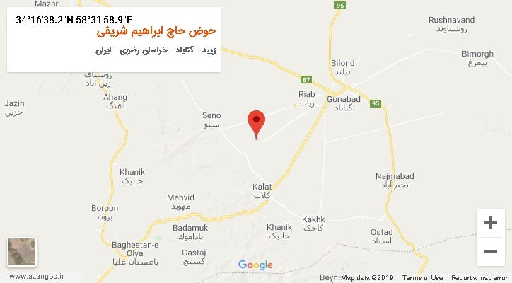 روستای حوض حاج ابراهیم شریفی بر روی نقشه