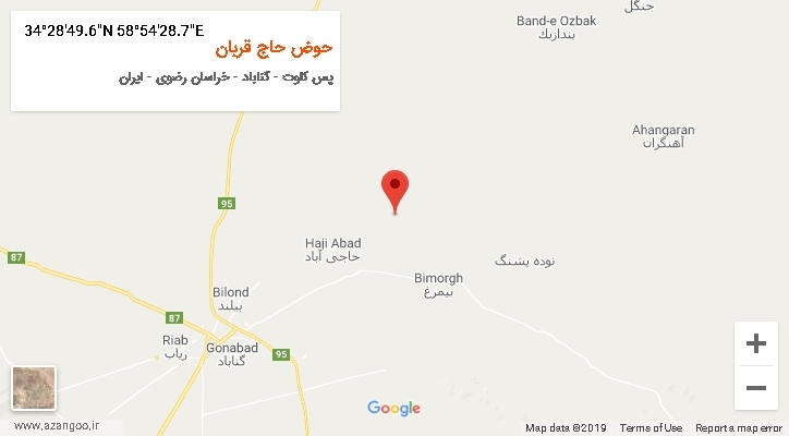 روستای حوض حاج قربان بر روی نقشه