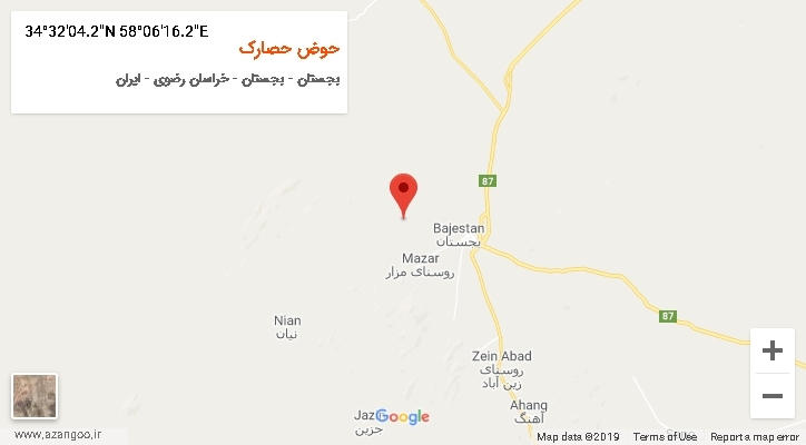 روستای حوض حصارک بر روی نقشه