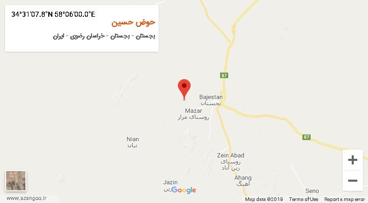 روستای حوض حسین بر روی نقشه