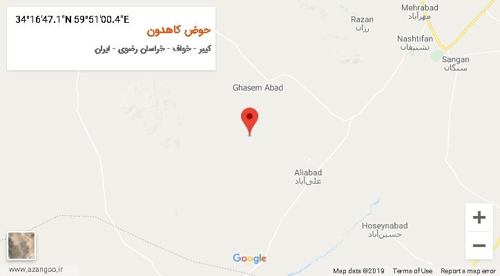 روستای حوض کاهدون بر روی نقشه