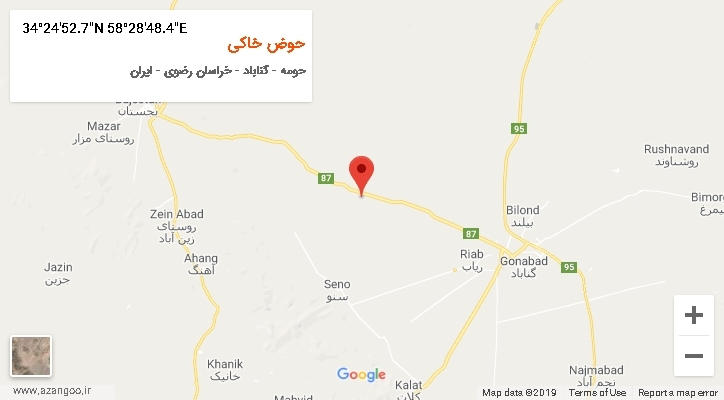 روستای حوض خاکی بر روی نقشه