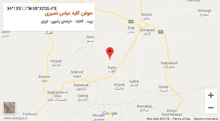 روستای حوض کلبه عباس نصیری بر روی نقشه
