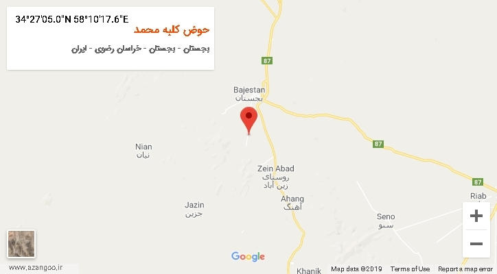 روستای حوض کلبه محمد بر روی نقشه