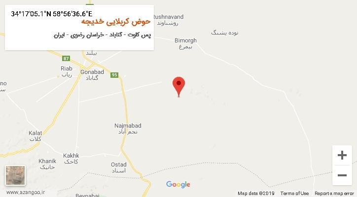 روستای حوض کربلایی خدیجه بر روی نقشه