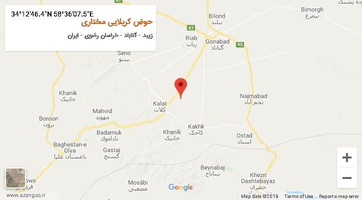 روستای حوض کربلایی مختاری بر روی نقشه