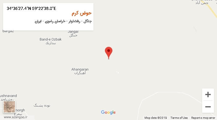 روستای حوض کرم بر روی نقشه