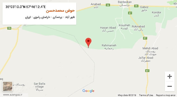 روستای حوض محمدحسن بر روی نقشه