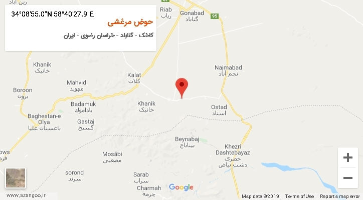روستای حوض مرغشی بر روی نقشه
