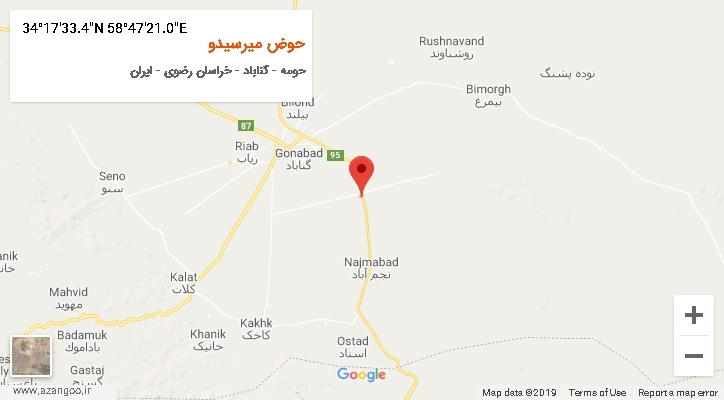 روستای حوض میرسیدو بر روی نقشه