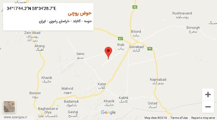روستای حوض روچی بر روی نقشه