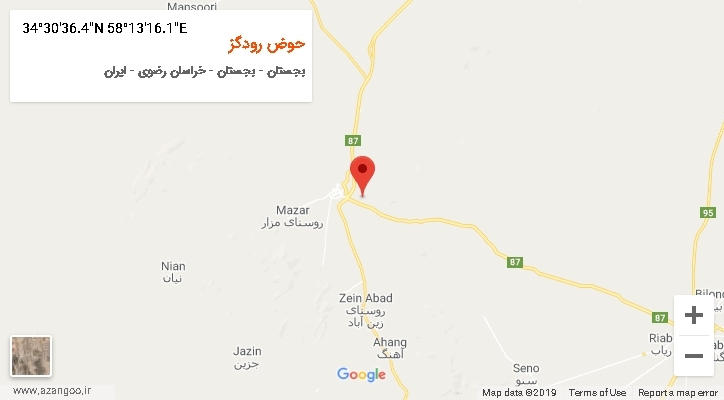 روستای حوض رودگز بر روی نقشه
