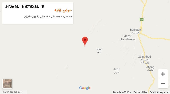 روستای حوض شایه بر روی نقشه