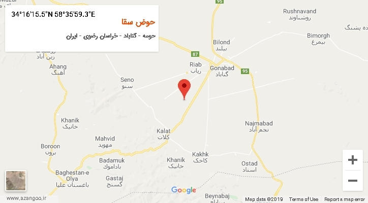 روستای حوض سقا بر روی نقشه