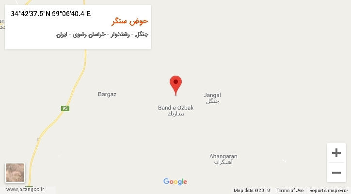 روستای حوض سنگر بر روی نقشه