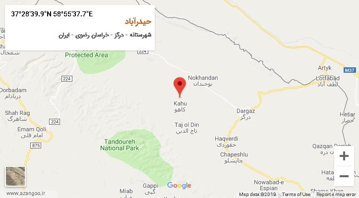 روستای حیدرآباد بر روی نقشه