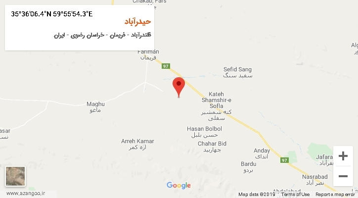 روستای حیدرآباد بر روی نقشه
