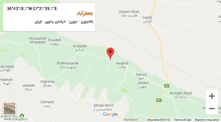 روستای جعفرآباد بر روی نقشه