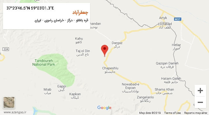روستای جعفرآباد بر روی نقشه