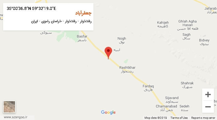 روستای جعفرآباد بر روی نقشه