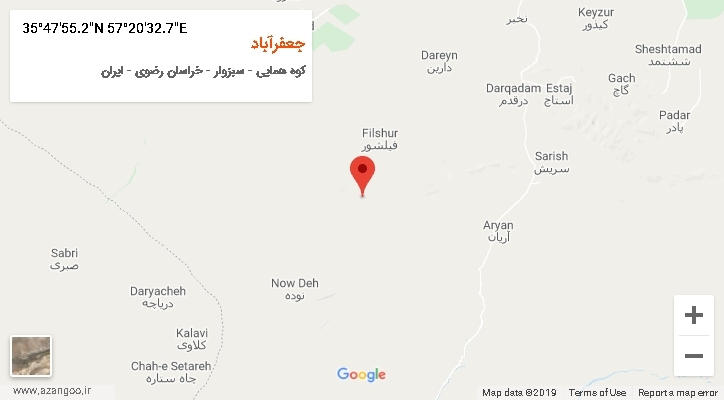 روستای جعفرآباد بر روی نقشه