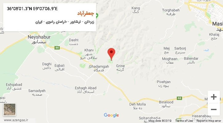 روستای جعفرآباد بر روی نقشه