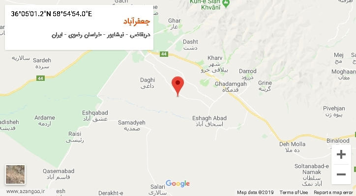 روستای جعفرآباد بر روی نقشه