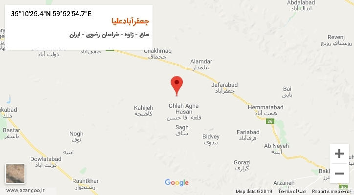 روستای جعفرآبادعلیا بر روی نقشه
