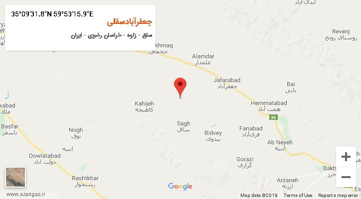 روستای جعفرآبادسفلی بر روی نقشه