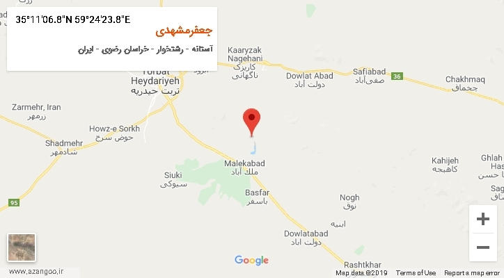 روستای جعفرمشهدی بر روی نقشه