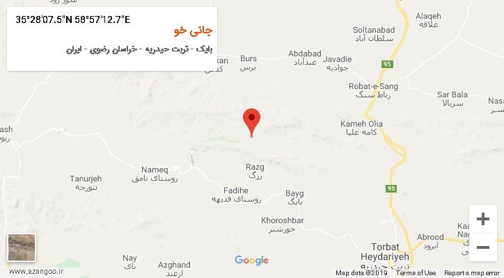 روستای جانی خو بر روی نقشه