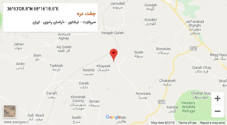 روستای جفت دره بر روی نقشه