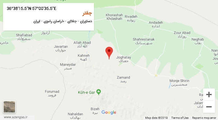 روستای جفتر بر روی نقشه