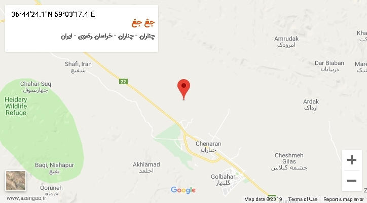 روستای جغ جغ بر روی نقشه