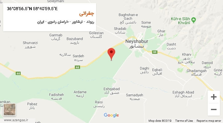 روستای جغراتی بر روی نقشه