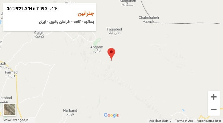 روستای جقراتین بر روی نقشه