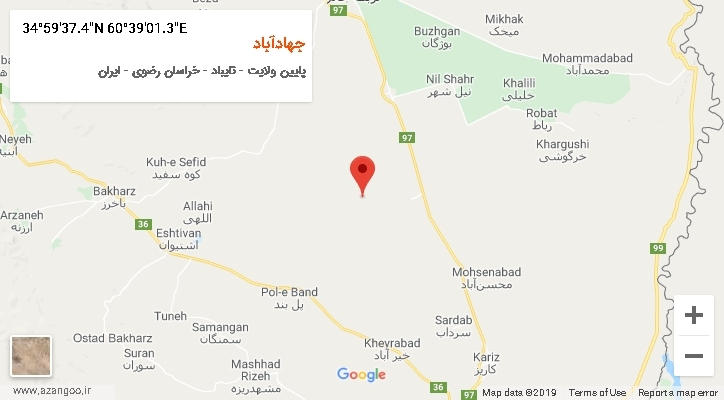 روستای جهادآباد بر روی نقشه