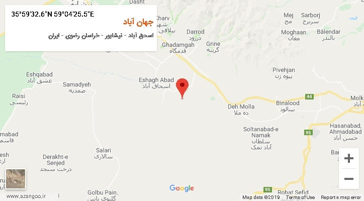 روستای جهان آباد بر روی نقشه