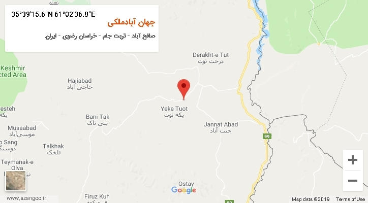 روستای جهان آبادملکی بر روی نقشه