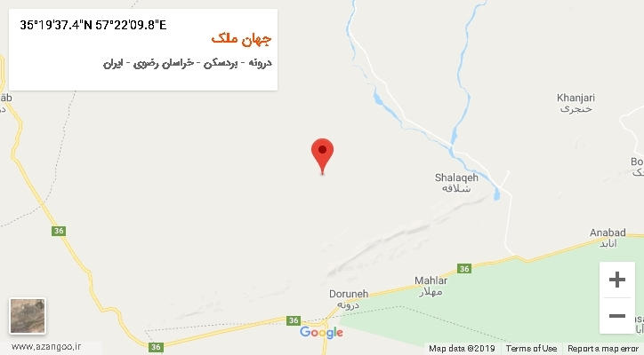 روستای جهان ملک بر روی نقشه