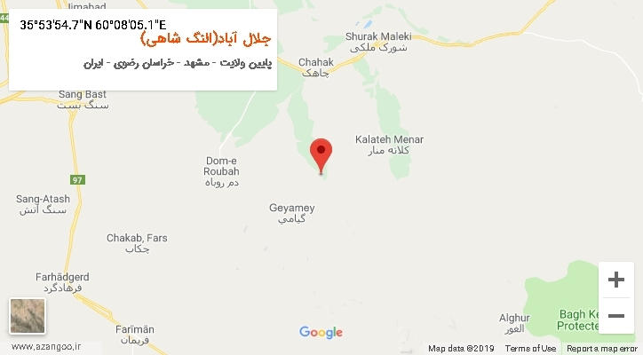 روستای جلال آباد(النگ شاهی) بر روی نقشه