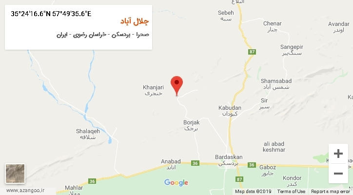 روستای جلال آباد بر روی نقشه