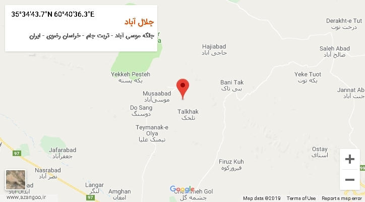روستای جلال آباد بر روی نقشه